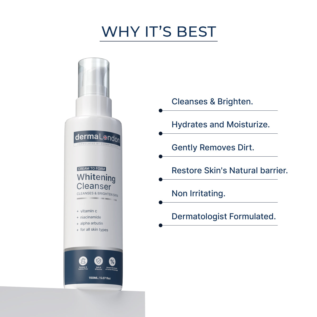 Skin Whitening Cleanser with Vitamin C & Niacinamide - 150ML