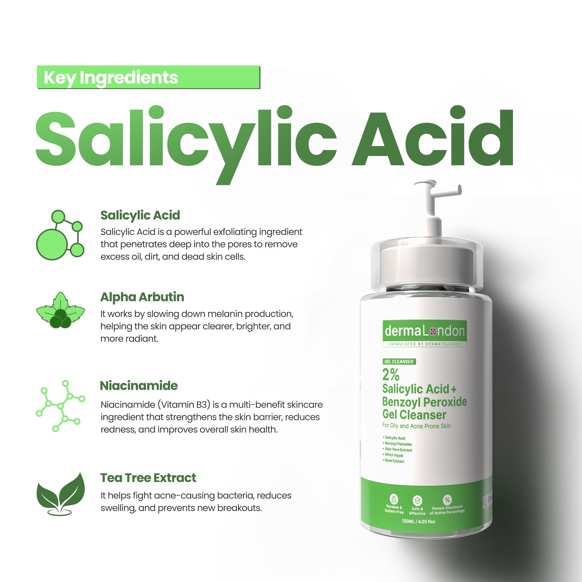 Acne Care & Sun Protection Kit – Salicylic Cleanser, Serum, Oil-Control Moisturizer & SPF 50 Sunscreen