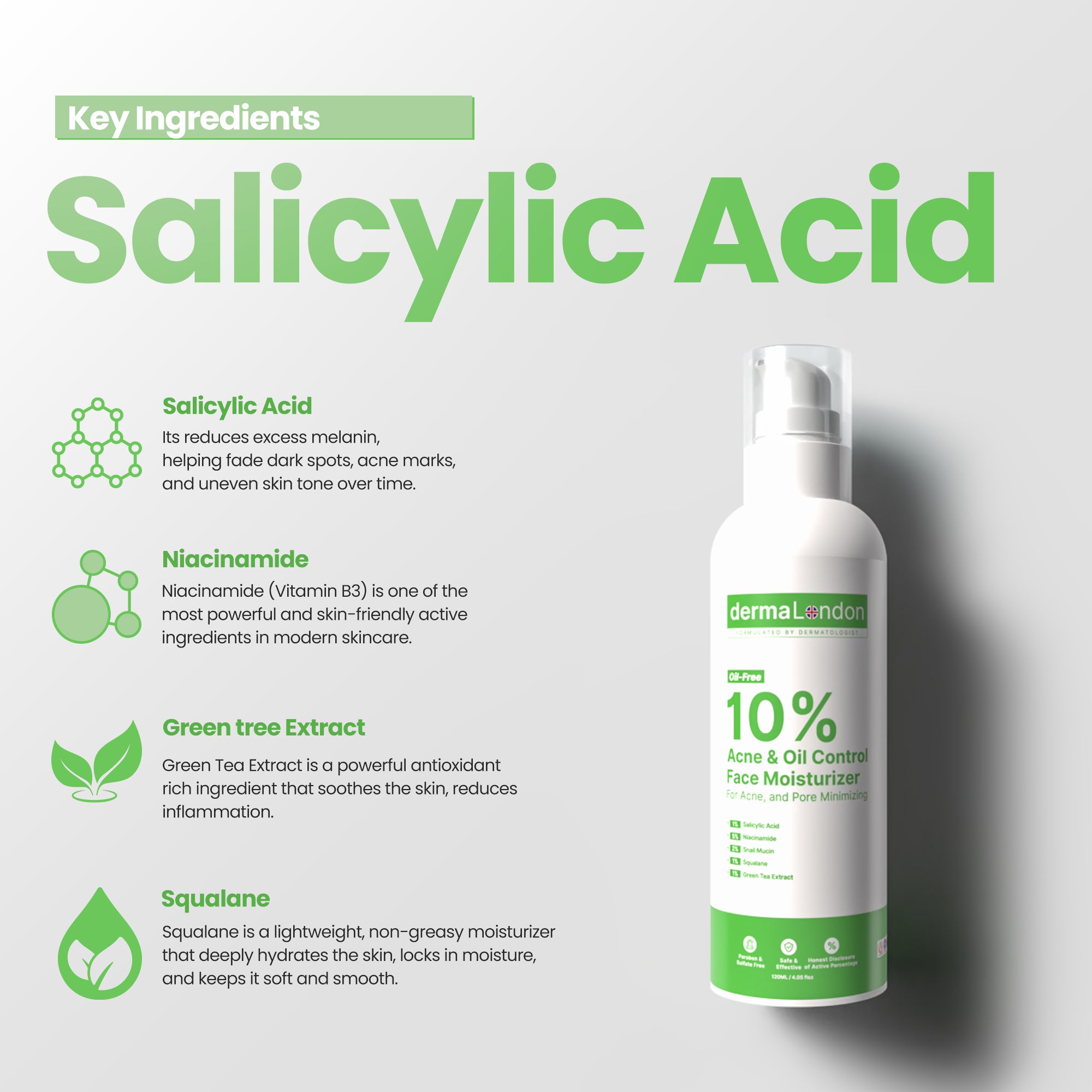 Acne Care & Sun Protection Kit – Salicylic Cleanser, Serum, Oil-Control Moisturizer & SPF 50 Sunscreen