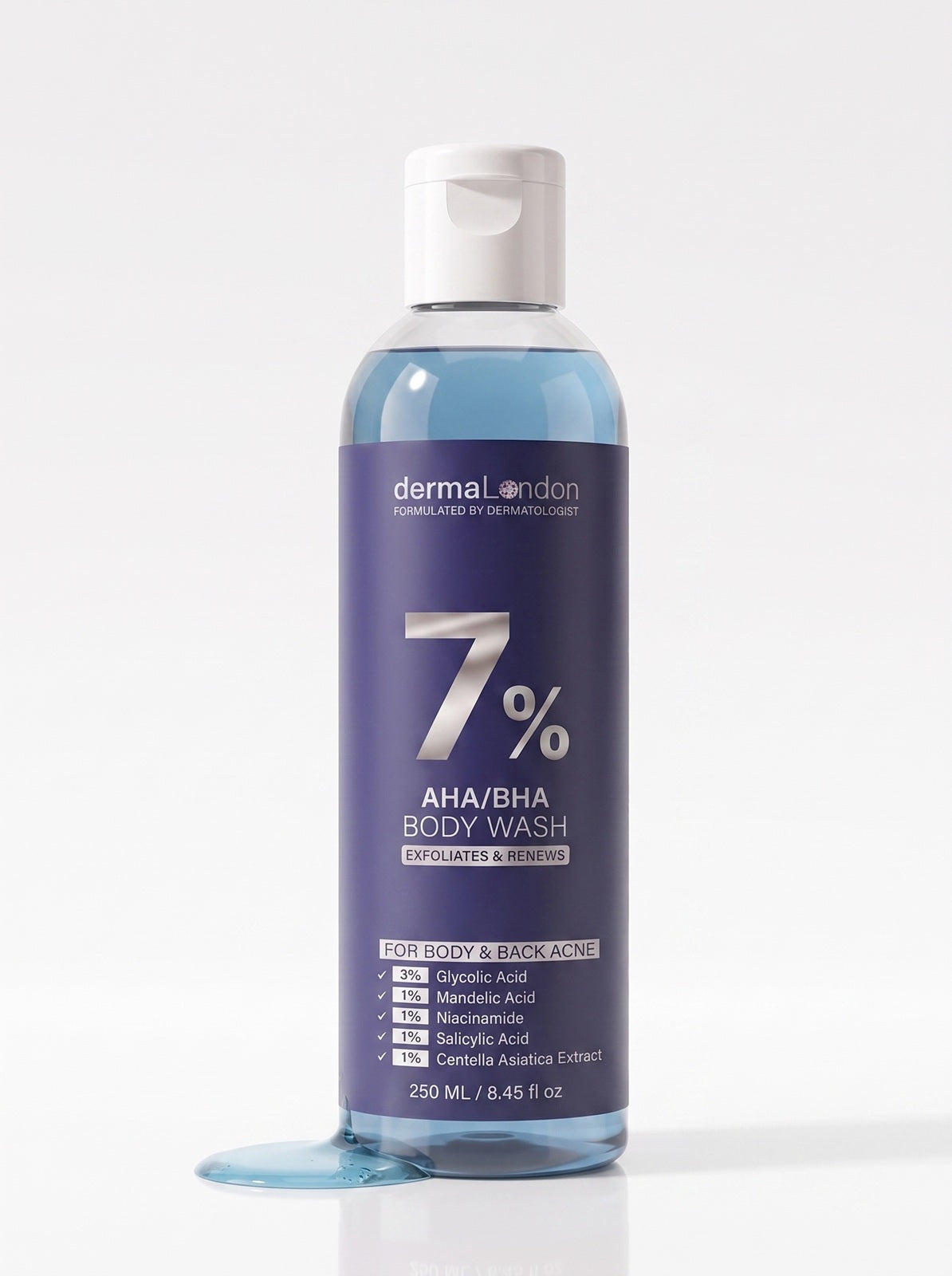 7% AHA BHA Body Wash for Body & Back Acne – Glycolic, Salicylic Acid & Niacinamide | 250ml
