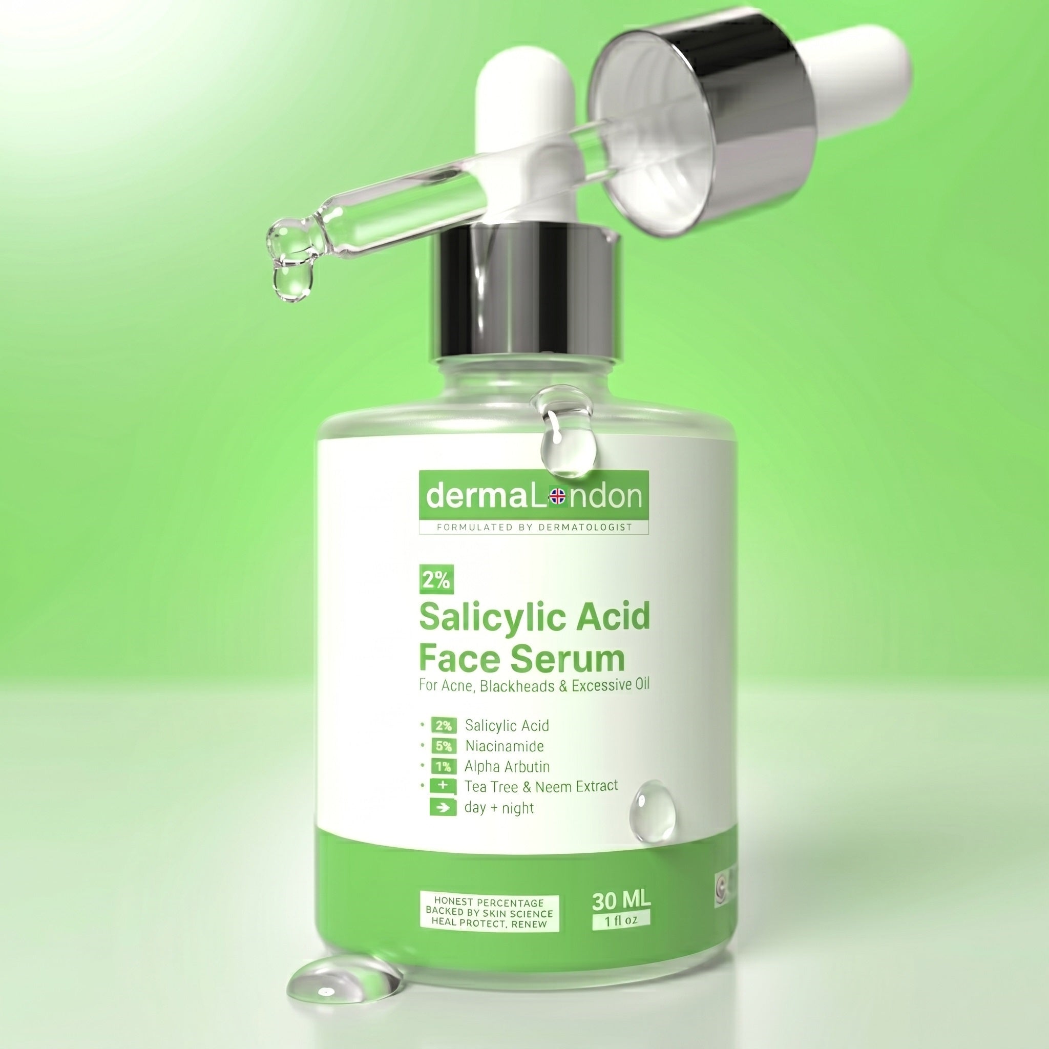 2% Salicylic Acid Face Serum with Niacinamide & Alpha Arbutin – Acne, Oil & Blackheads Control (30ml)