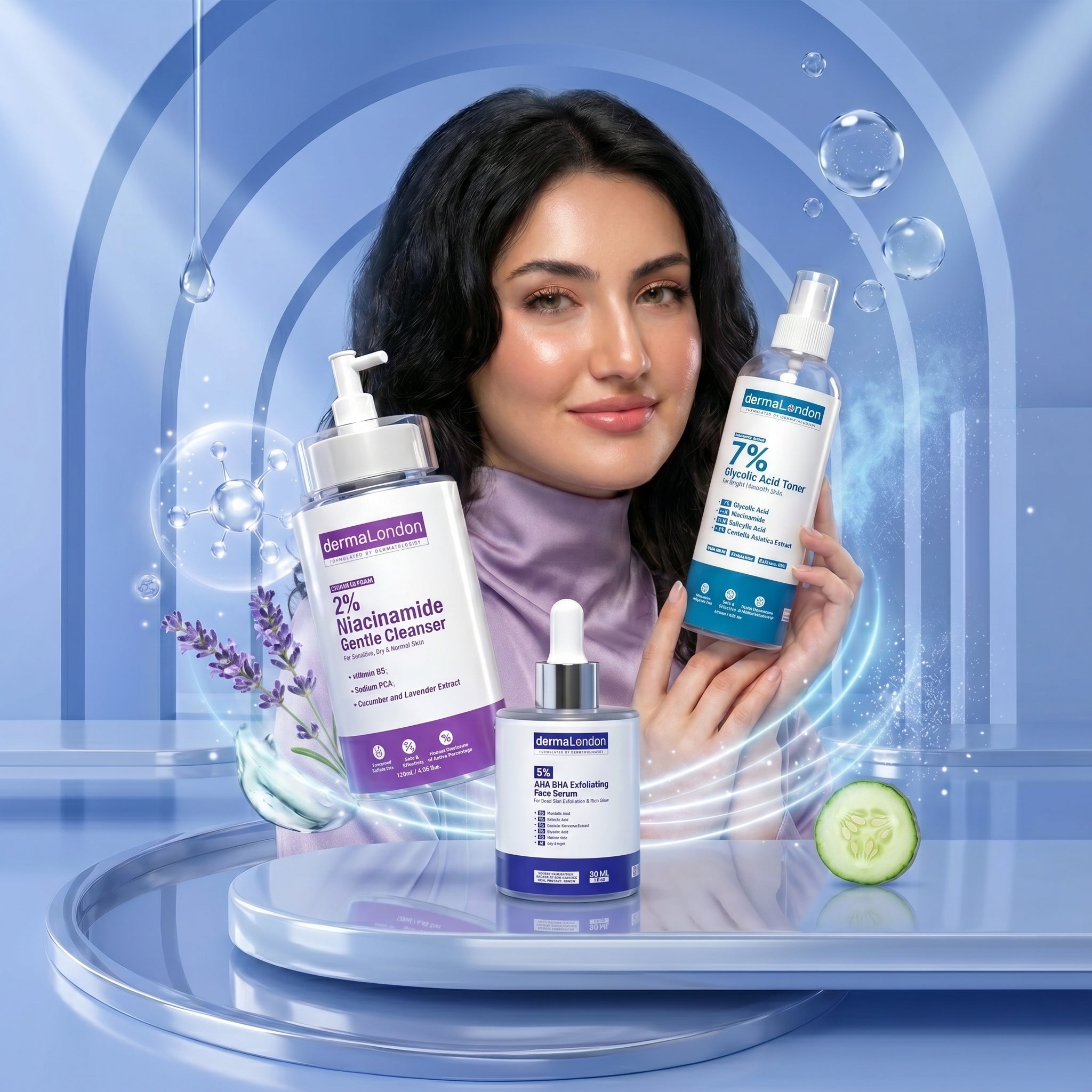 Daily Skin Renewal & Exfoliating Kit – Niacinamide, Glycolic & AHA/BHA Clarity Trio