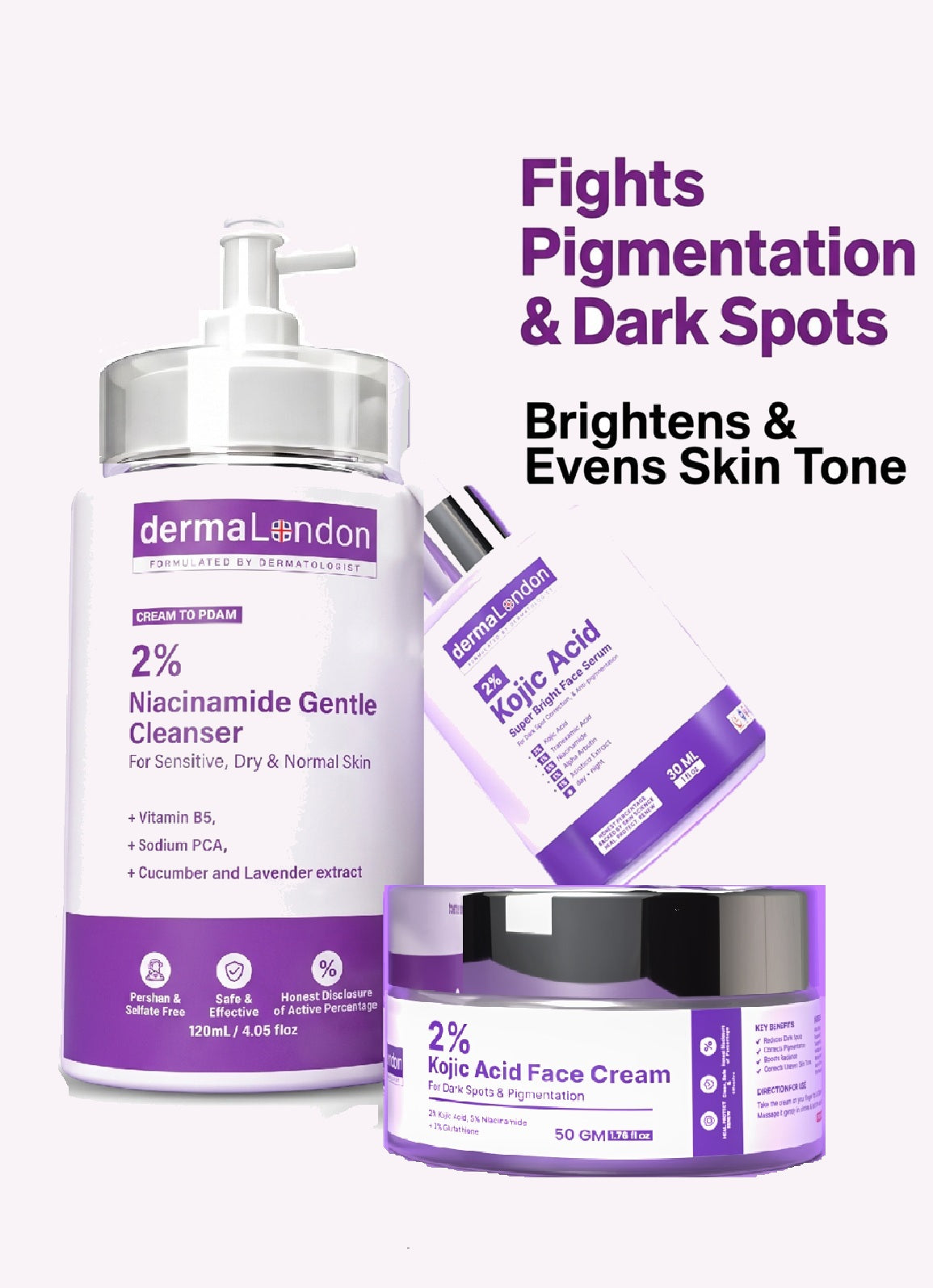 Pigmentation & Dark Spot Reset Trio With Niacinamide & Kojic Acid - Clear Skin Solution