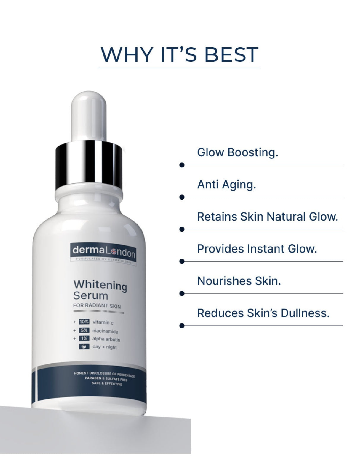 Skin Whitening Serum with 10% Vitamin C & 2% Lemon Extract - 30ML