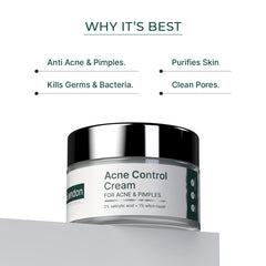 Acne Control Cream Combo with 2% Salicylic Acid & Witch Hazel