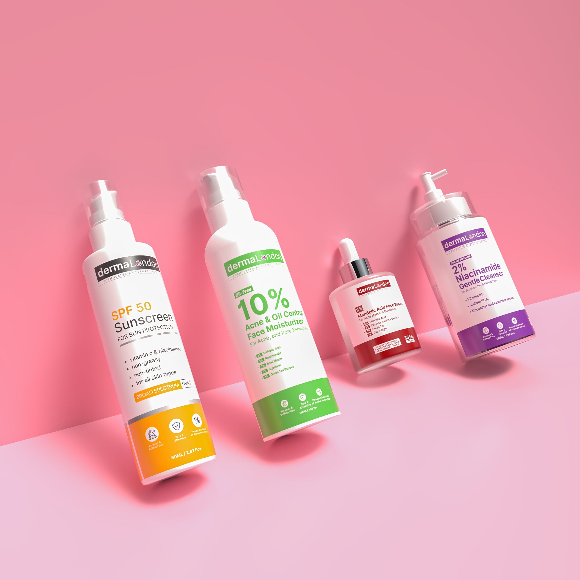 Acne Marks &amp; Blemish Control Skincare Kit – Cleanser, Serum, Oil-Control Moisturizer &amp; SPF 50 Sunscreen