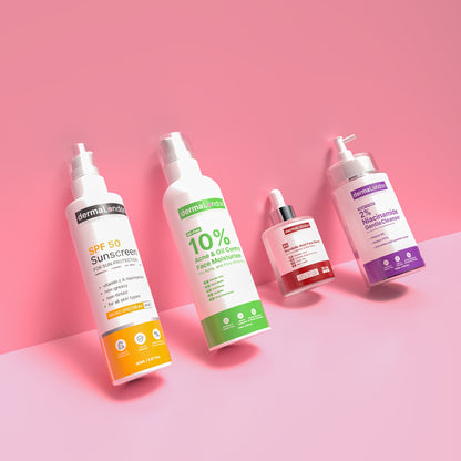 Acne Marks &amp; Blemish Control Skincare Kit – Cleanser, Serum, Oil-Control Moisturizer &amp; SPF 50 Sunscreen