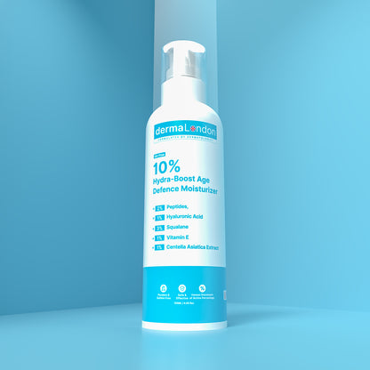 10% Hydra Boost Age Defence Moisturizer with Hyaluronic Acid, Peptides &amp; Vitamin E (Oil-Free, 120ml)