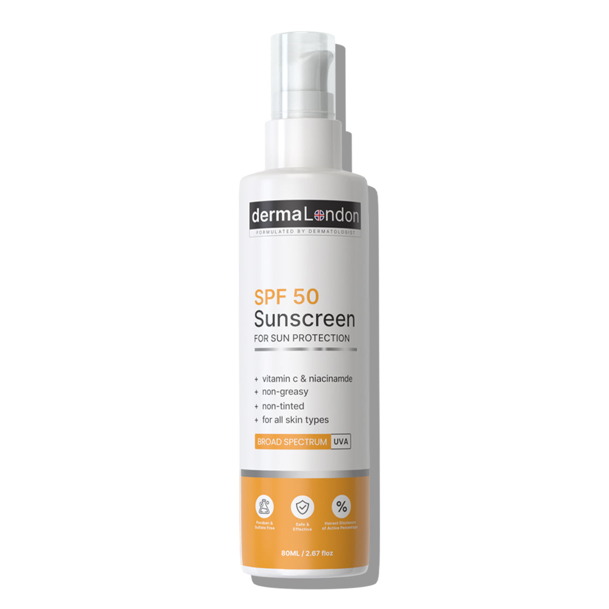 Spf Sunscreen SPF 50 Sun Protection Sunscreen with Vitamin C & Niacinamide - 80ml ...