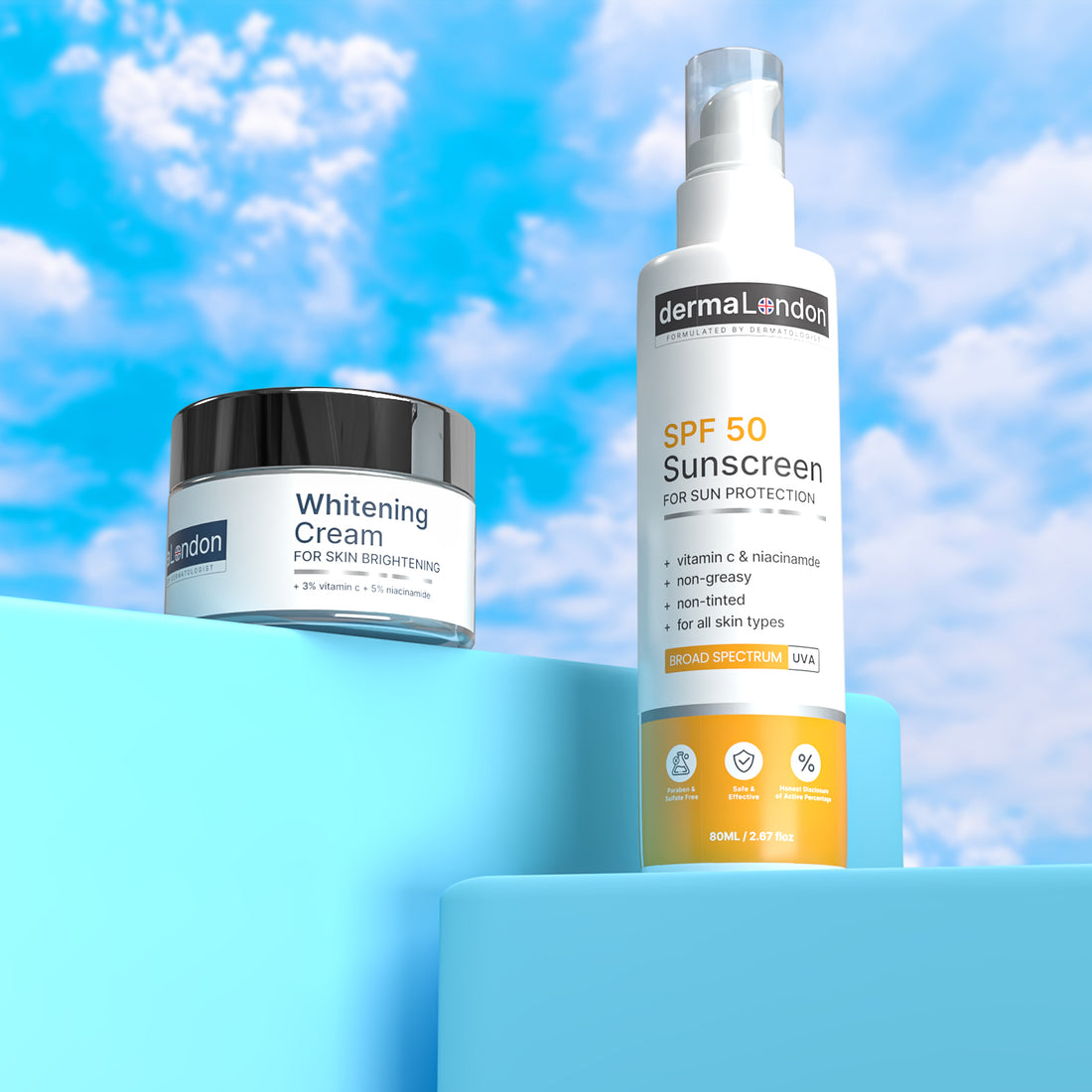 Glow &amp; Protect Kit – SPF 50 Sunscreen + Whitening Cream
