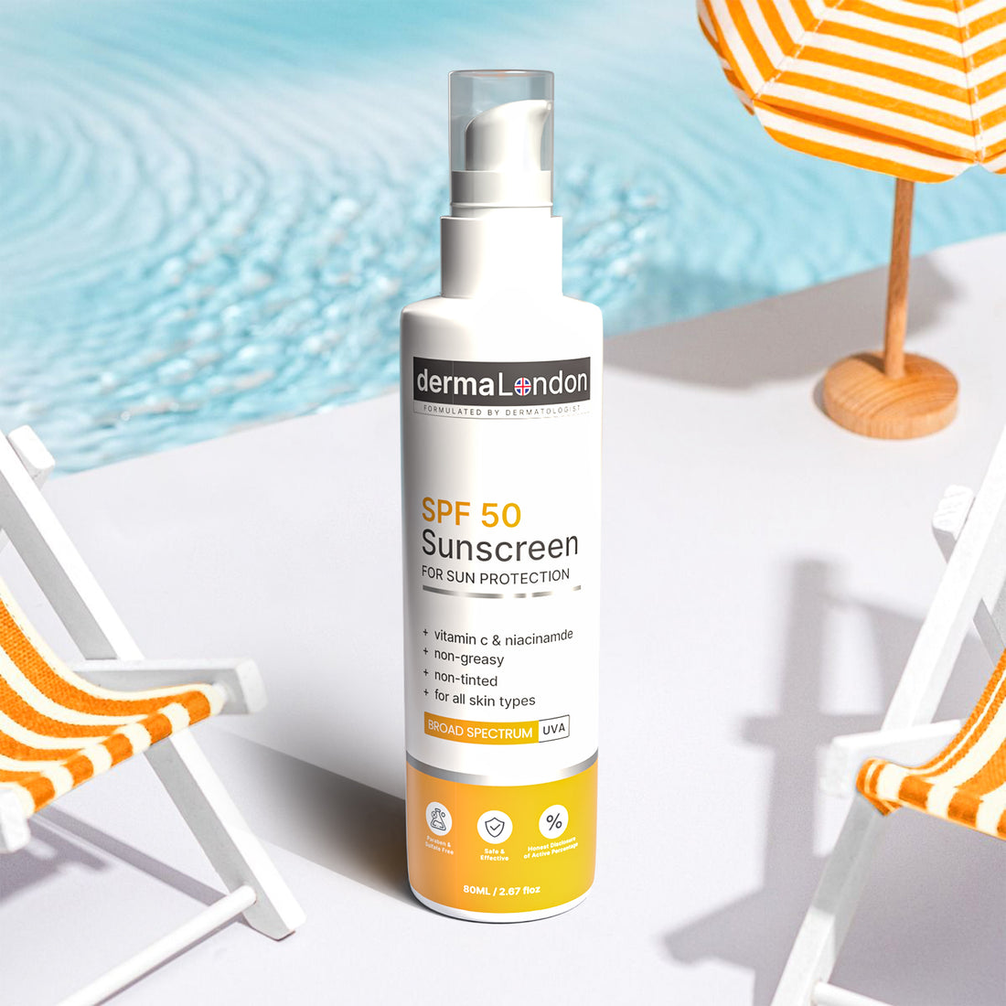 SPF 50 Sun Protection Sunscreen with Vitamin C &amp; Niacinamide - 80ml