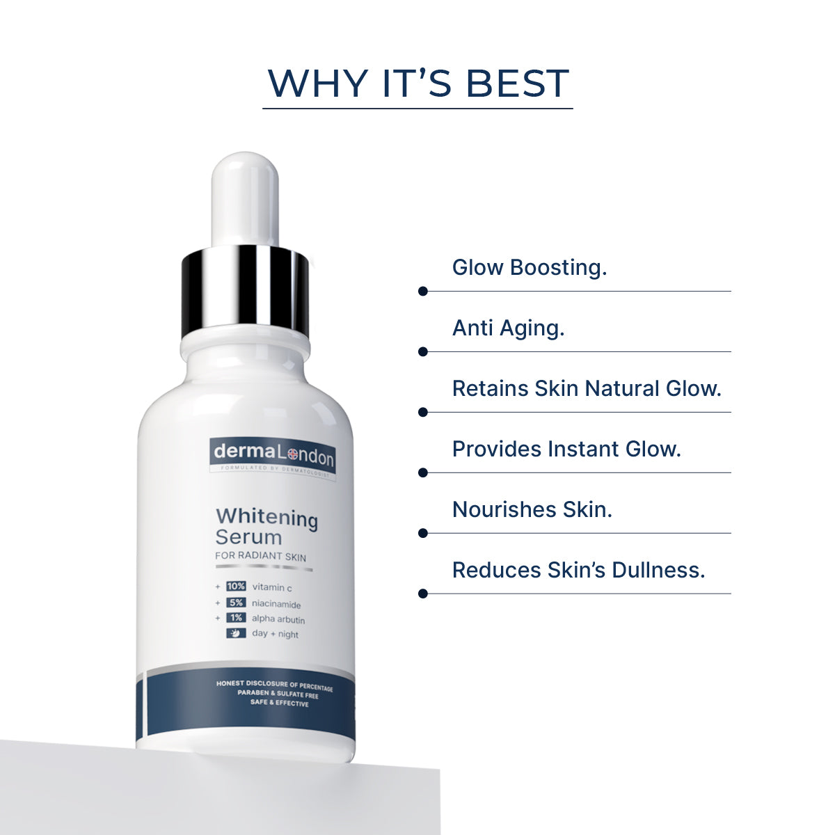 Skin Whitening Serum with 10% Vitamin C &amp; 2% Lemon Extract - 30ML