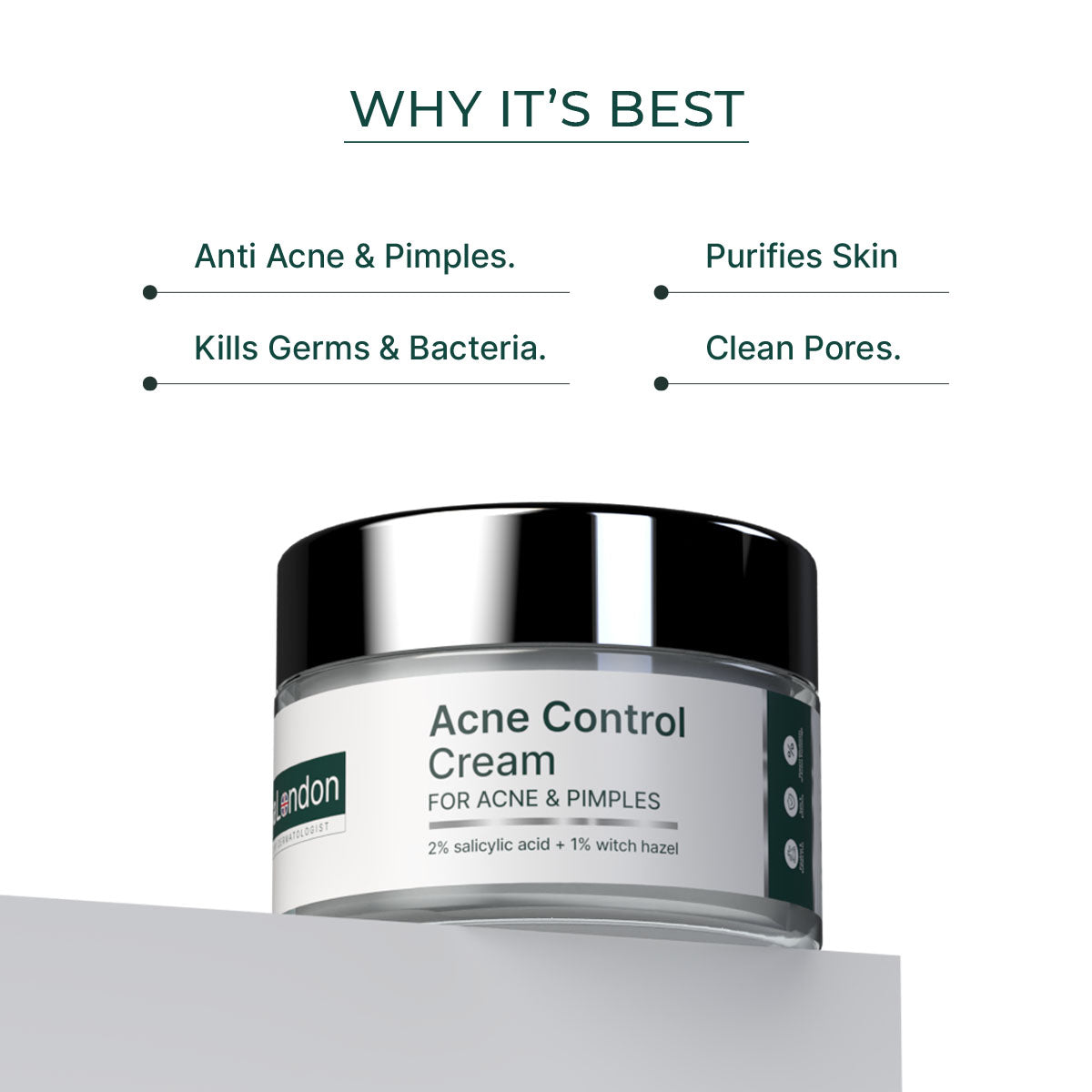 Acne Control Cream with 2% Salicylic Acid &amp; Witch Hazel - 50G