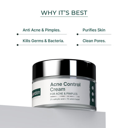 Acne Control Cream with 2% Salicylic Acid &amp; Witch Hazel - 50G