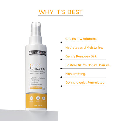 SPF 50 Sun Protection Sunscreen with Vitamin C &amp; Niacinamide - 80ml