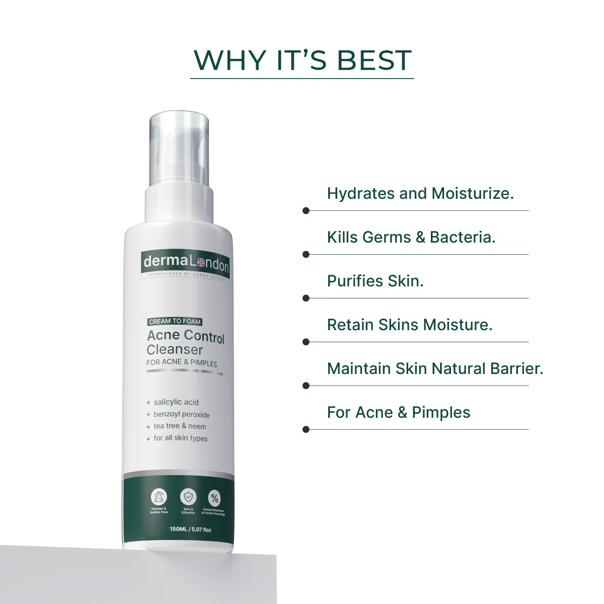 Acne Control Cleanser with Salicylic Acid &amp; Neem Extract - 150ML