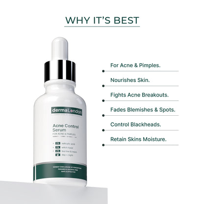 Acne Control Serum with 2% Salicylic Acid &amp; 1% Witch Hazel - 30ml