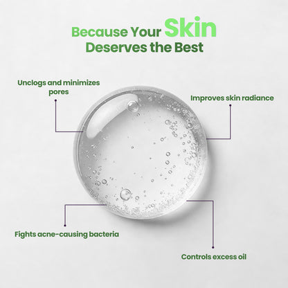 Salicylic Acid Acne Control Kit – Salicylic Acid Cleanser, Serum &amp; Oil-Free Moisturizer (3-Step Routine)