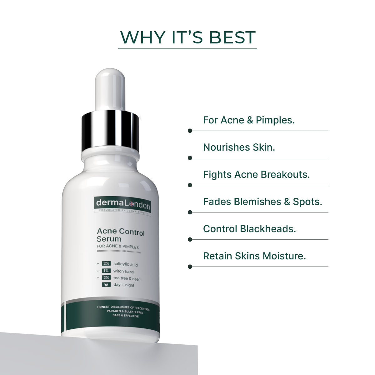 Acne Control Serum Combo with 2% Salicylic Acid &amp; 1% Witch Hazel