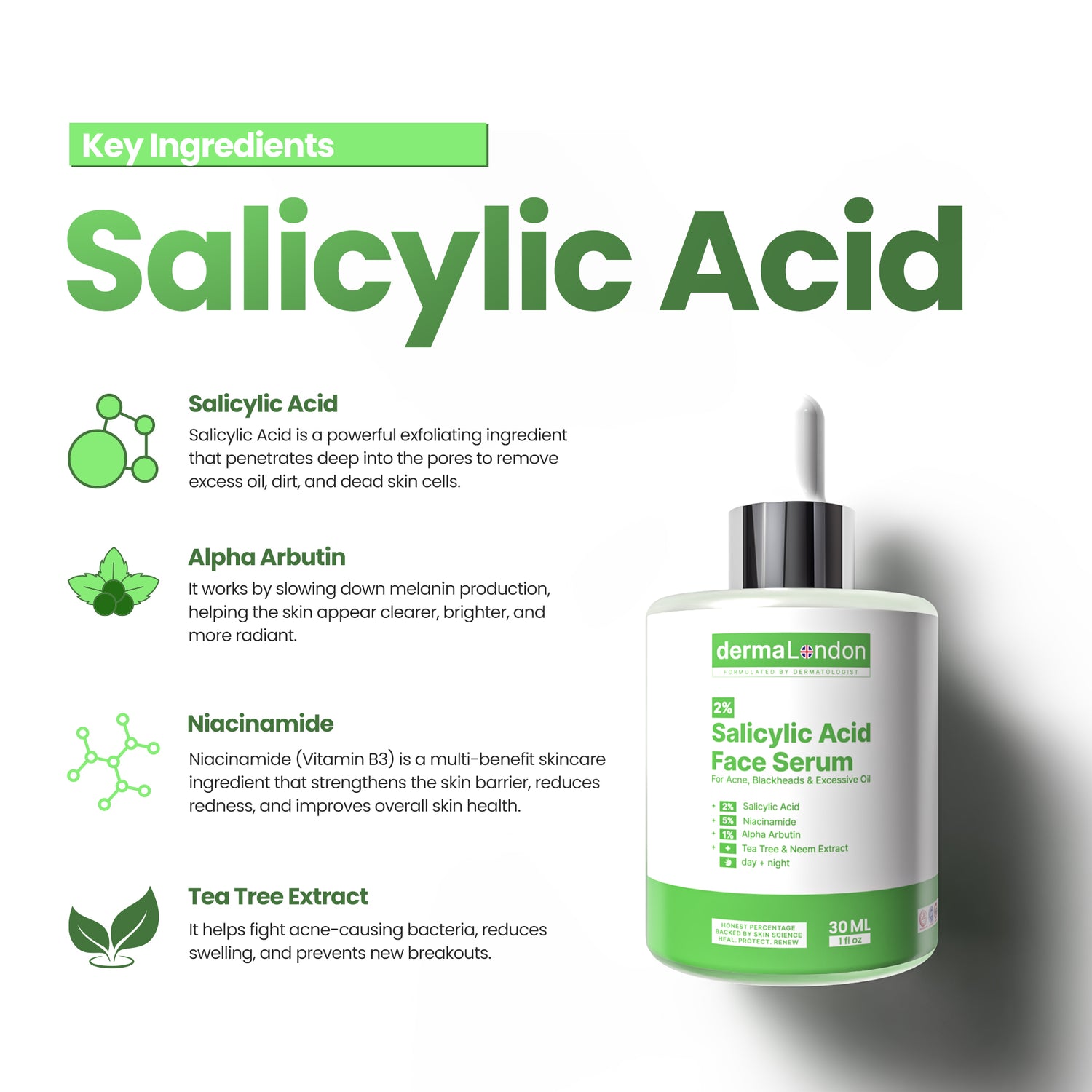 Salicylic Acid Acne Control Kit – Salicylic Acid Cleanser, Serum &amp; Oil-Free Moisturizer (3-Step Routine)