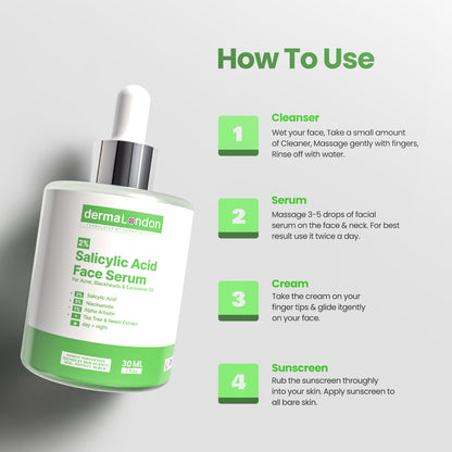 2% Salicylic Acid Face Serum with Niacinamide &amp; Alpha Arbutin – Acne, Oil &amp; Blackheads Control (30ml)