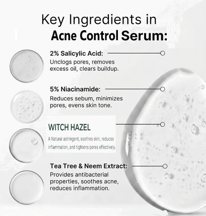 Acne Control Serum with 2% Salicylic Acid &amp; 1% Witch Hazel