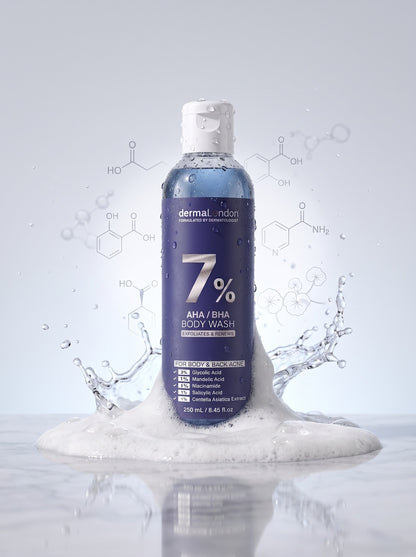7% AHA BHA Body Wash for Body &amp; Back Acne – Glycolic, Salicylic Acid &amp; Niacinamide | 250ml