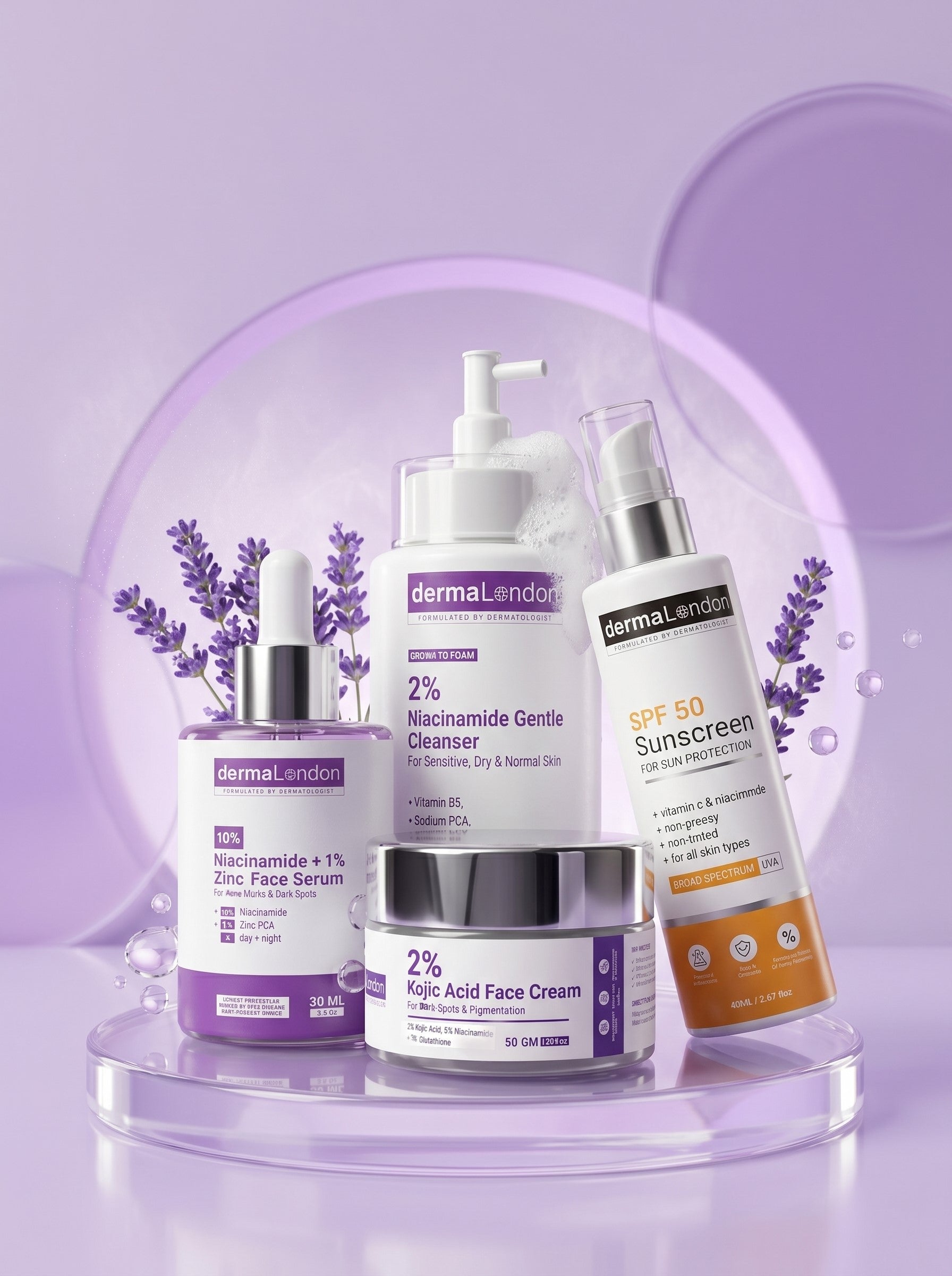 Signature Dark Spot Corrector &amp; Protective Skincare Bundle – Niacinamide, Kojic Acid &amp; SPF 50 Glow Routine
