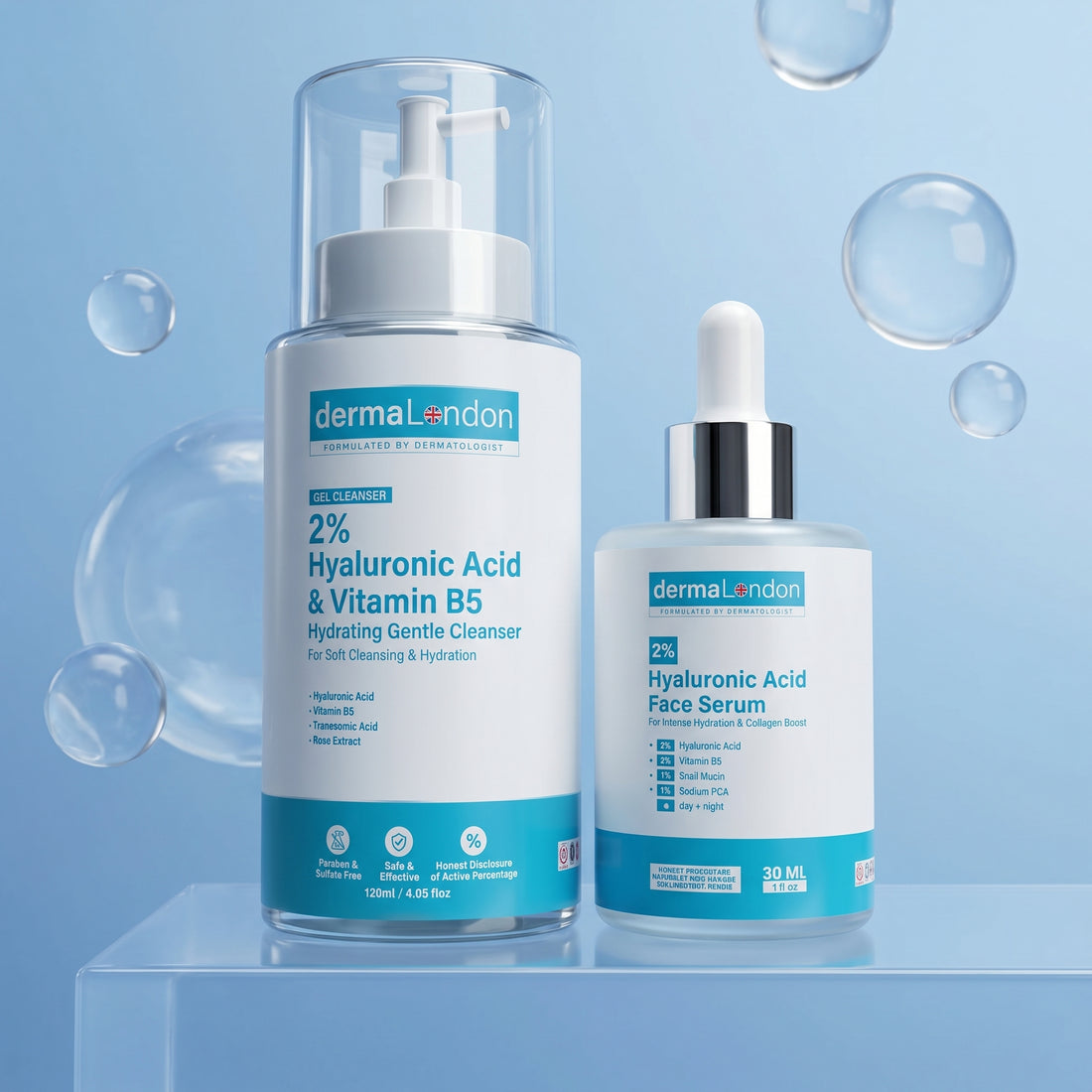 Hydra Boost Duo – Hyaluronic Acid Cleanser &amp; Serum for Deep Hydration &amp; Plump, Glowing Skin