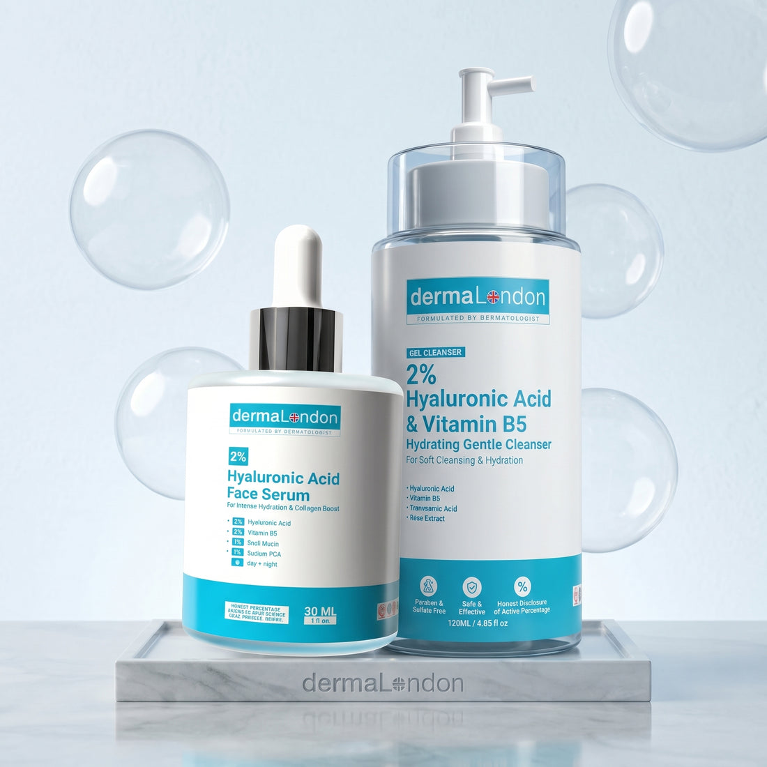 Hydra Boost Duo – Hyaluronic Acid Cleanser &amp; Serum for Deep Hydration &amp; Plump, Glowing Skin