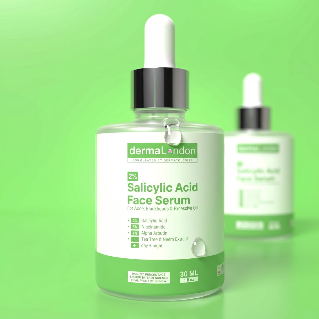2% Salicylic Acid Face Serum with Niacinamide &amp; Alpha Arbutin – Acne, Oil &amp; Blackheads Control (30ml)