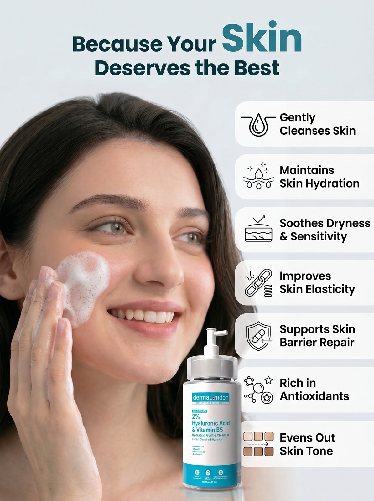 2% Hyaluronic Acid &amp; Vitamin B5 Hydrating Gentle Cleanser with Tranexamic Acid (120ml)
