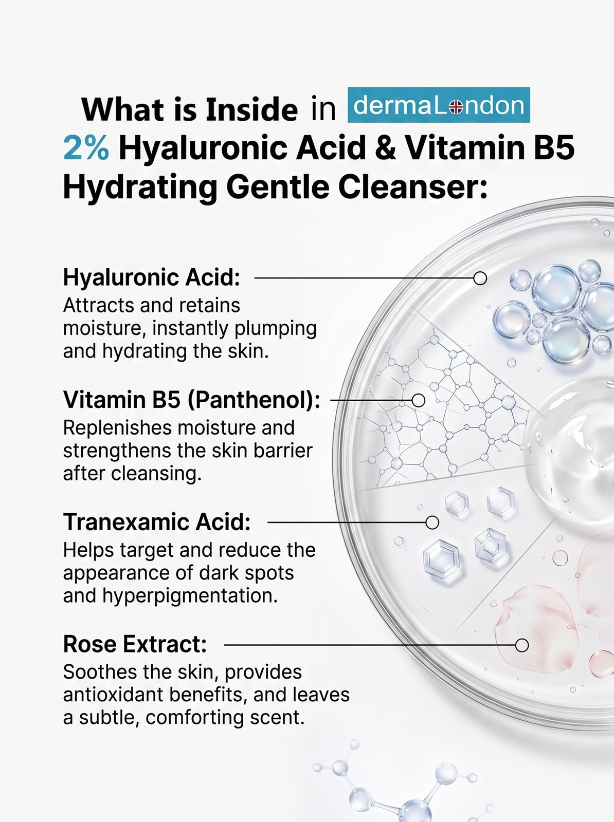 2% Hyaluronic Acid &amp; Vitamin B5 Hydrating Gentle Cleanser with Tranexamic Acid (120ml)