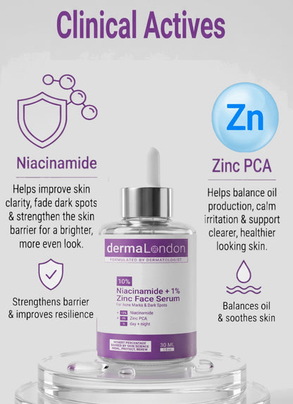 10% Niacinamide + Zinc Face Serum – Oil Control &amp; Acne Marks Solution