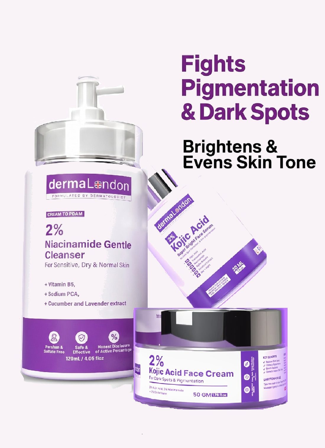 Pigmentation &amp; Dark Spot Reset Trio With Niacinamide &amp; Kojic Acid - Clear Skin Solution