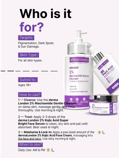 Pigmentation &amp; Dark Spot Reset Trio With Niacinamide &amp; Kojic Acid - Clear Skin Solution