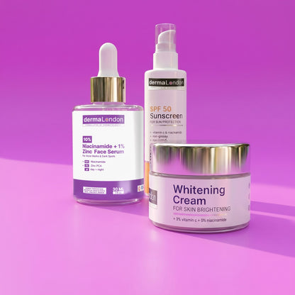 Daily Skin Renewal &amp; Glow Defense Kit - Niacinamide Serum, Whitening Cream &amp; SPF 50+ Sunscreen
