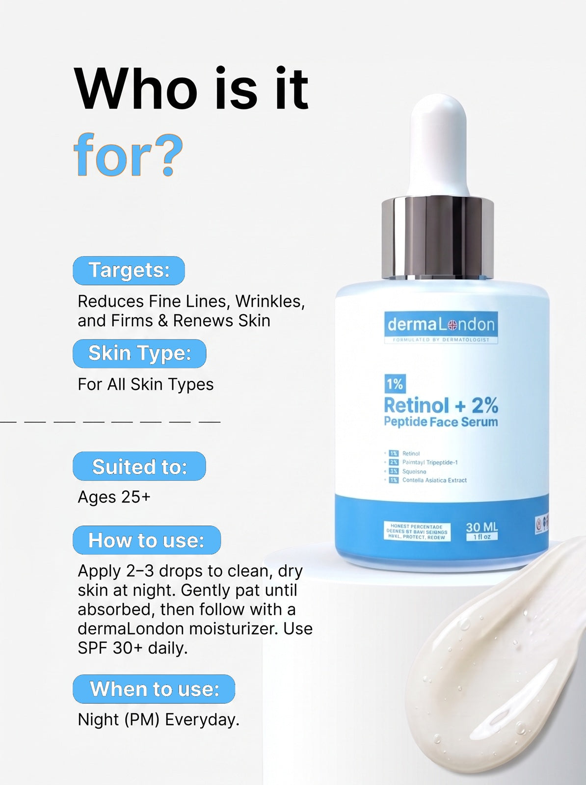 Retinol Serum – Anti-Aging, Fine Lines &amp; Wrinkle Reduction Serum