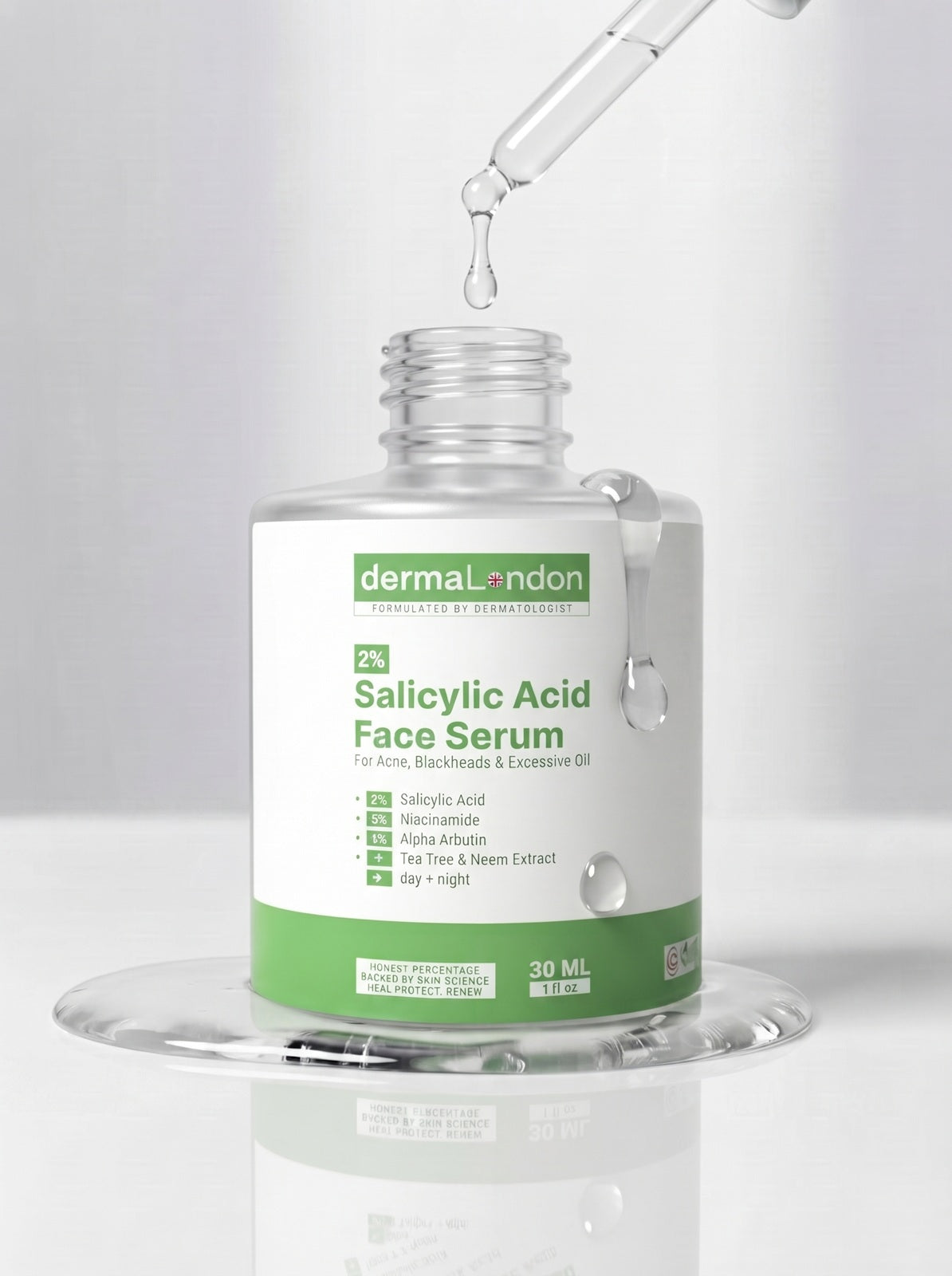 2% Salicylic Acid Face Serum with Niacinamide &amp; Alpha Arbutin – Acne, Oil &amp; Blackheads Control (30ml)