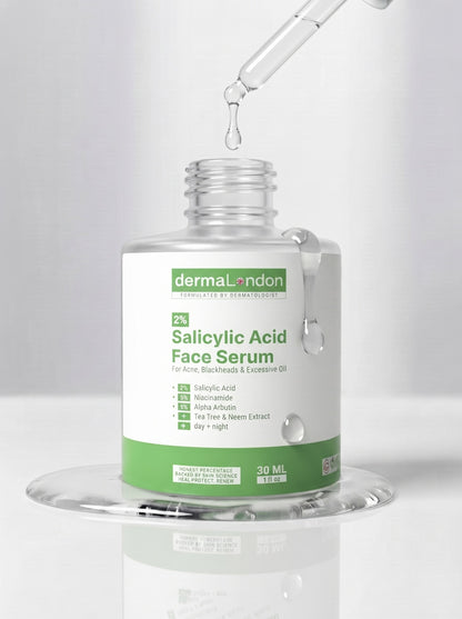 2% Salicylic Acid Face Serum with Niacinamide &amp; Alpha Arbutin – Acne, Oil &amp; Blackheads Control (30ml)
