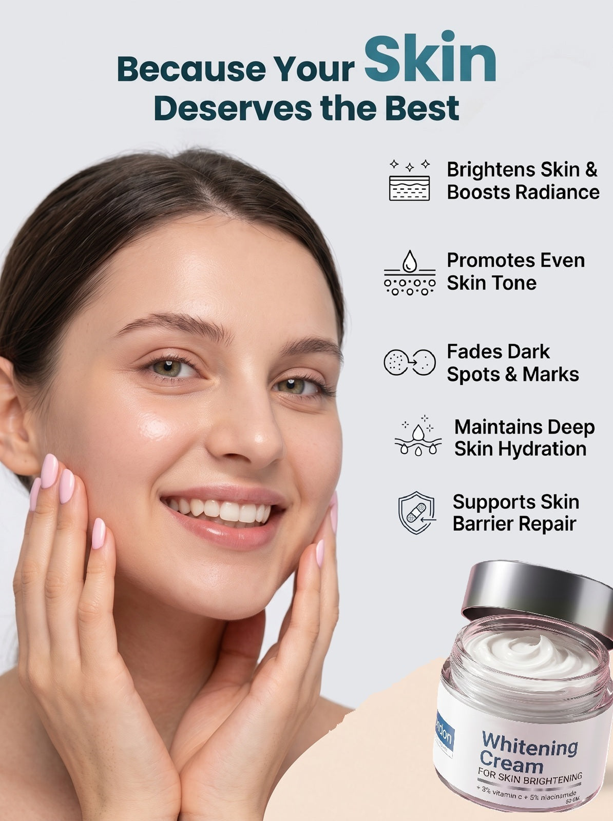 Skin Whitening Cream Combo with 3% Vitamin C &amp; 5% Niacinamide