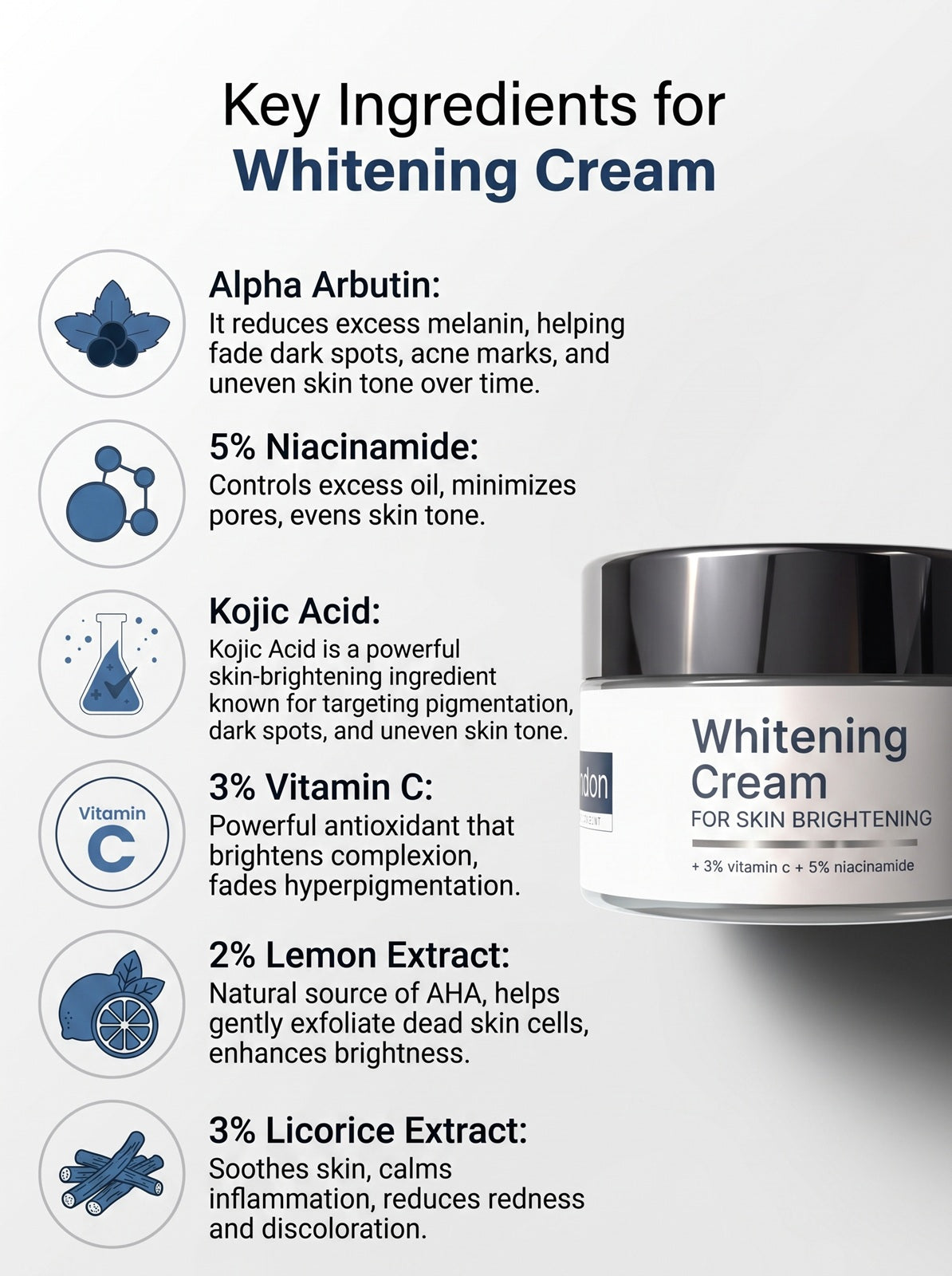 Skin Whitening Cream Combo with 3% Vitamin C &amp; 5% Niacinamide