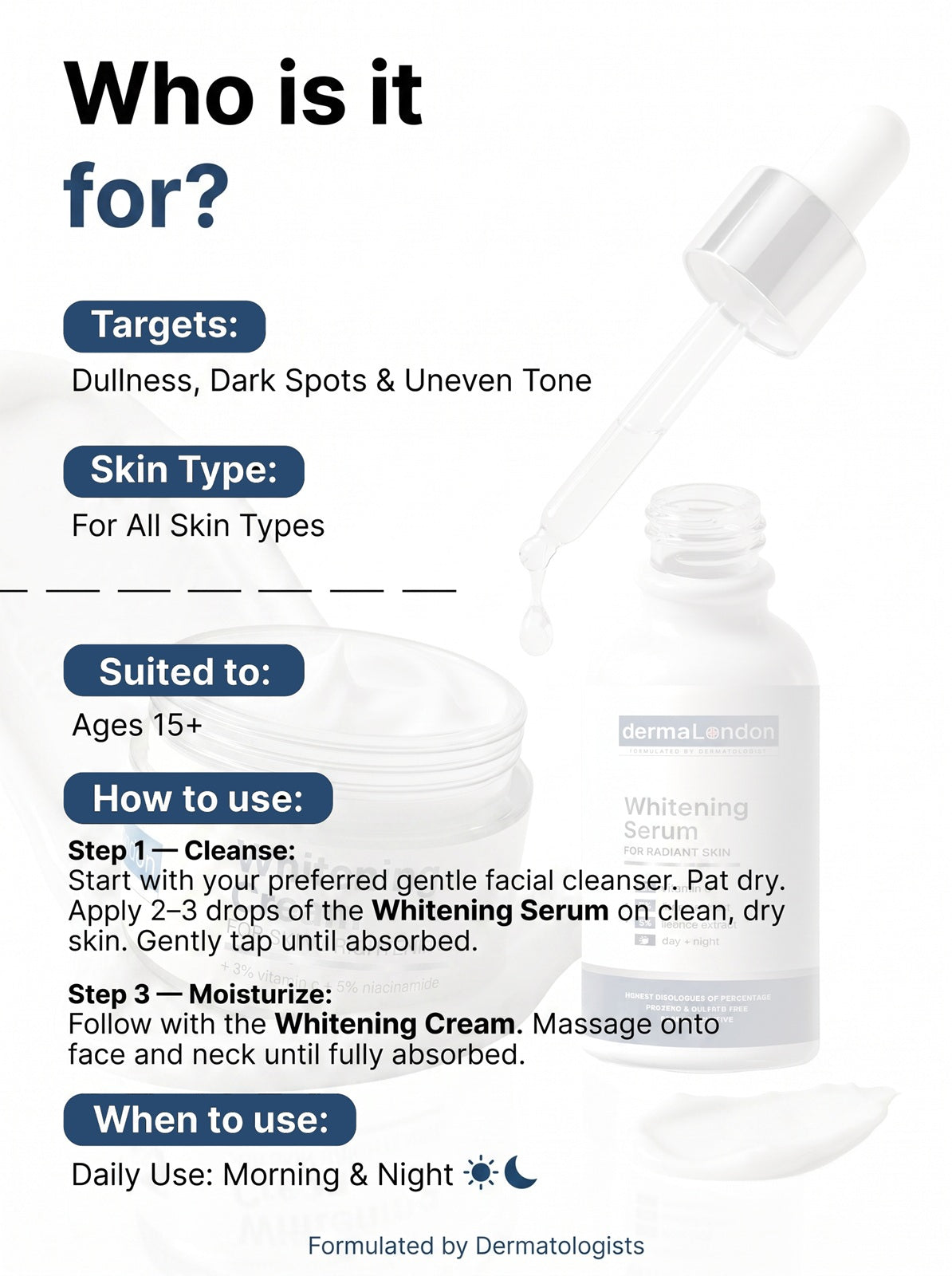 Skin Whitening Serum with 10% Vitamin C &amp; 2% Lemon Extract - 30ML