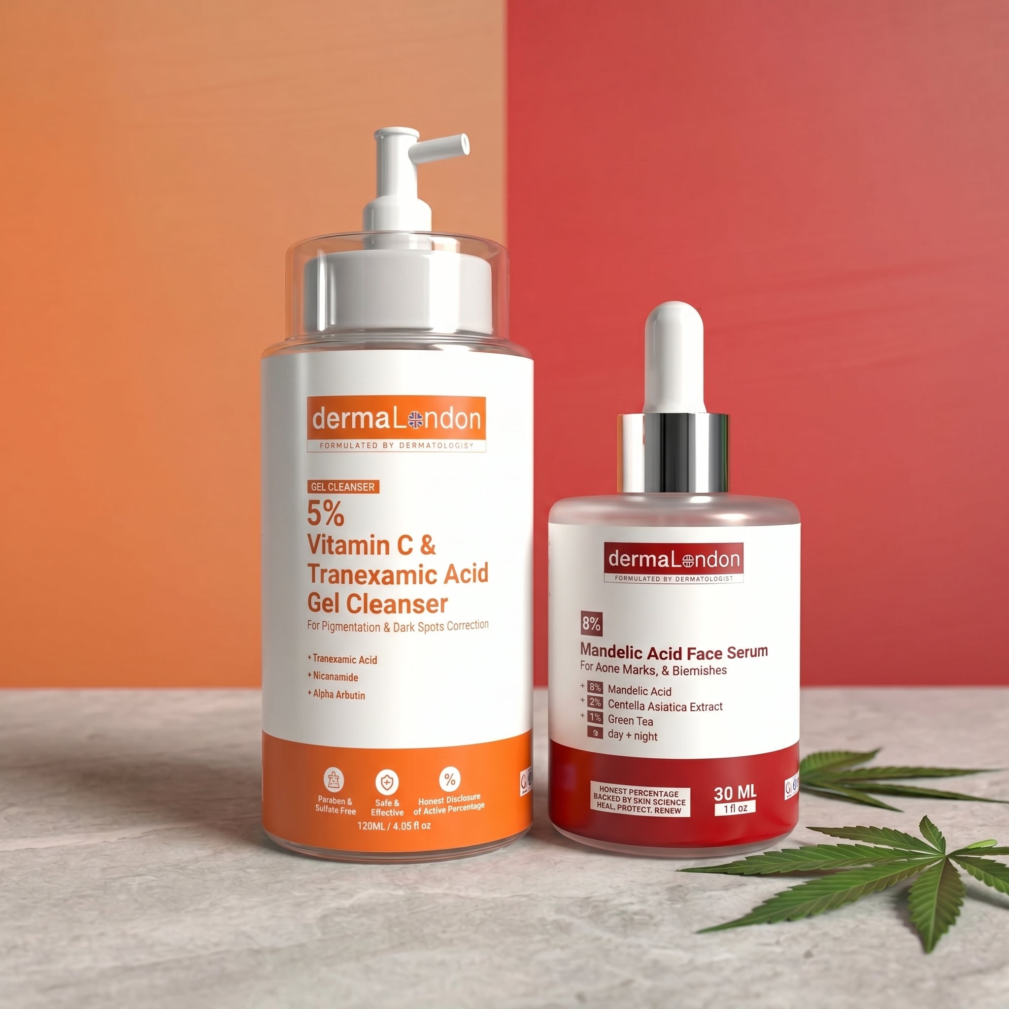 Vitamin C &amp; Mandelic Acid Brightening Duo – Dark Spots, Blemishes &amp; Pigmentation Correction Kit