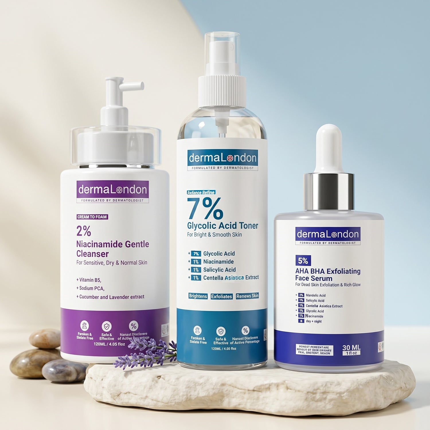 Daily Skin Renewal &amp; Exfoliating Kit – Niacinamide, Glycolic &amp; AHA/BHA Clarity Trio