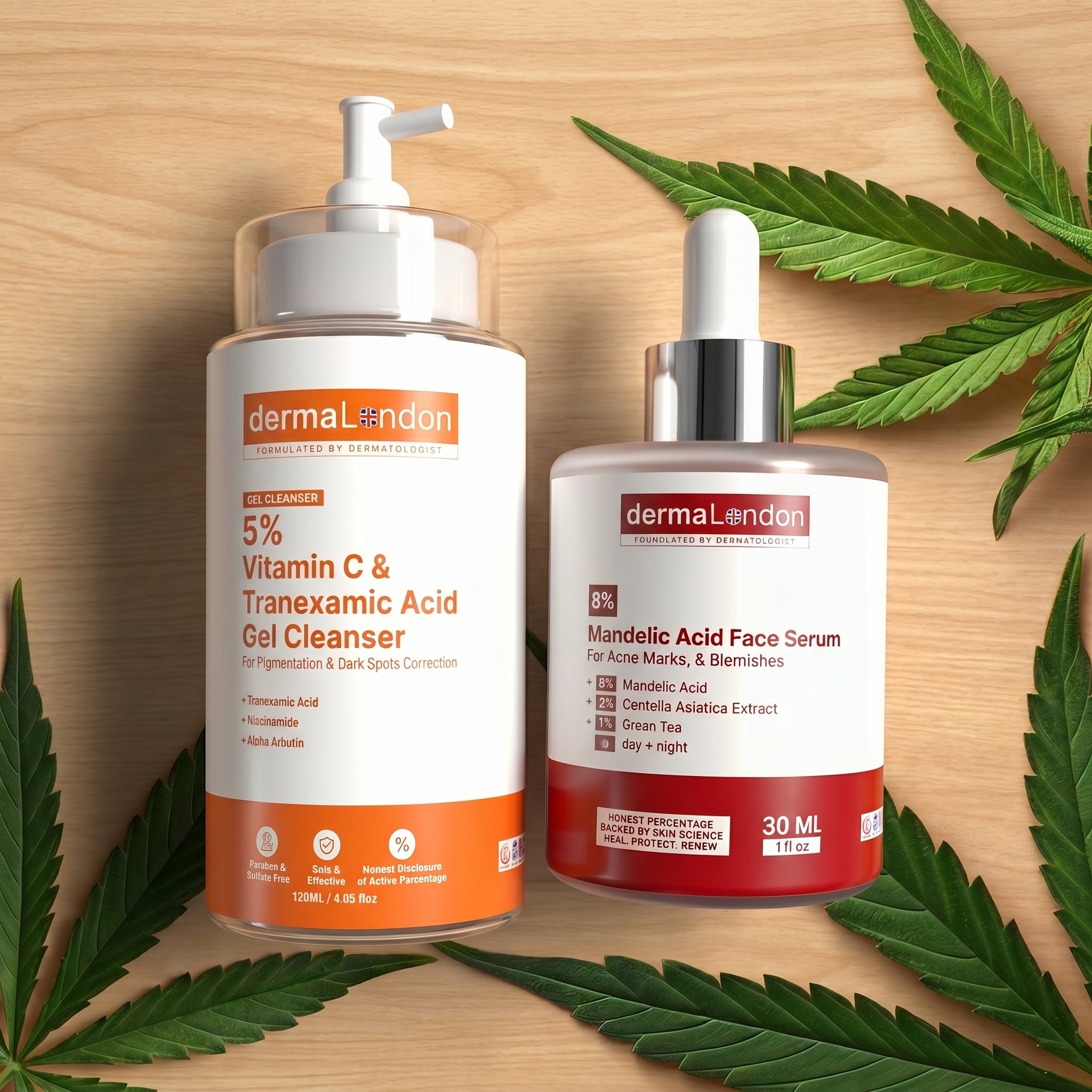 Vitamin C &amp; Mandelic Acid Brightening Duo – Dark Spots, Blemishes &amp; Pigmentation Correction Kit
