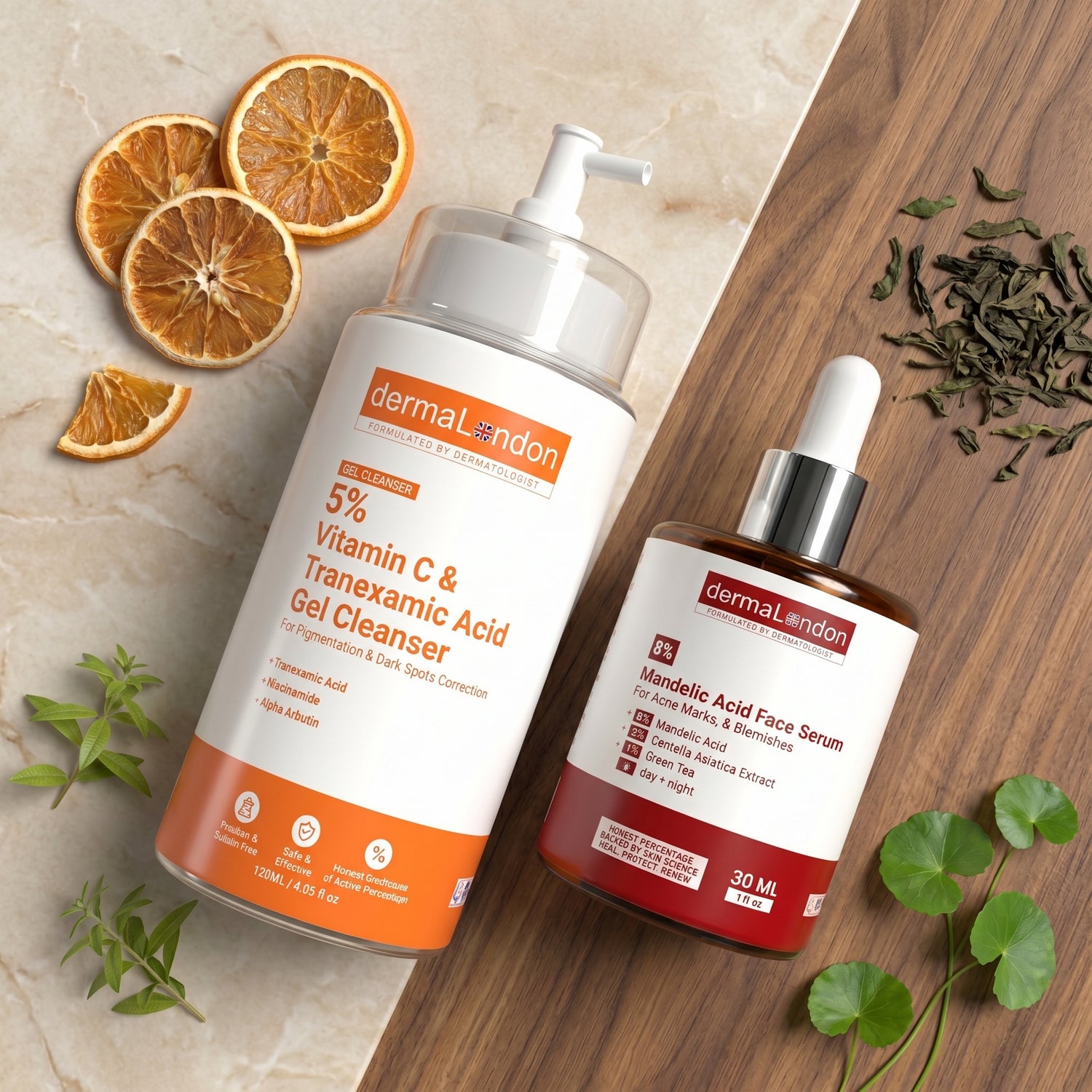Vitamin C &amp; Mandelic Acid Brightening Duo – Dark Spots, Blemishes &amp; Pigmentation Correction Kit