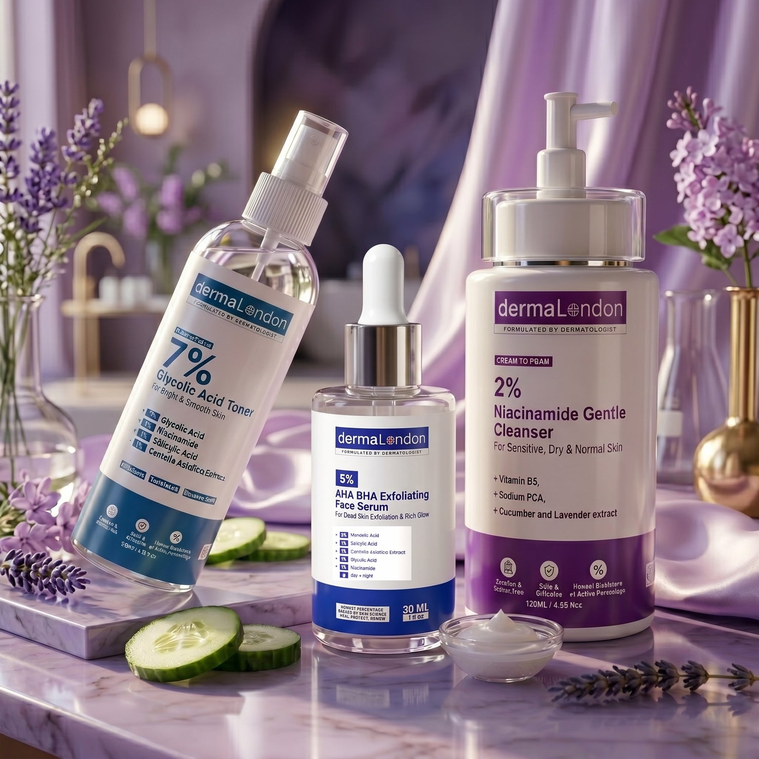 Daily Skin Renewal &amp; Exfoliating Kit – Niacinamide, Glycolic &amp; AHA/BHA Clarity Trio