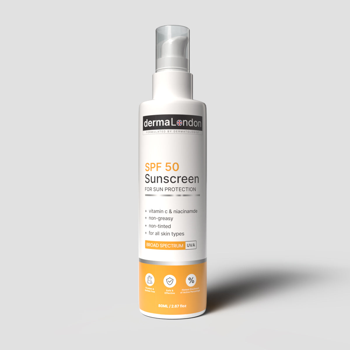 SPF 50 Sun Protection Sunscreen with Vitamin C &amp; Niacinamide - 80ml